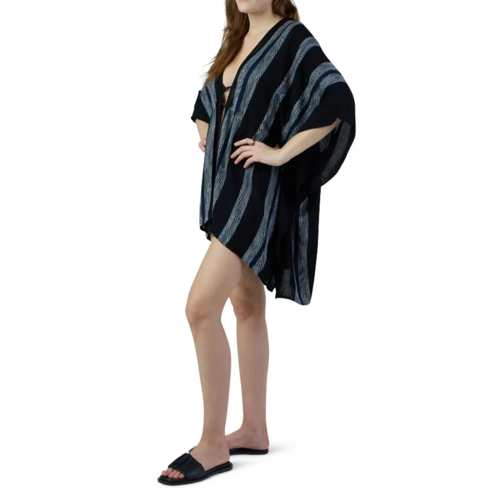 Time and Tru Womens One Size Striped Yarn Dye Layering Black Multi NWT